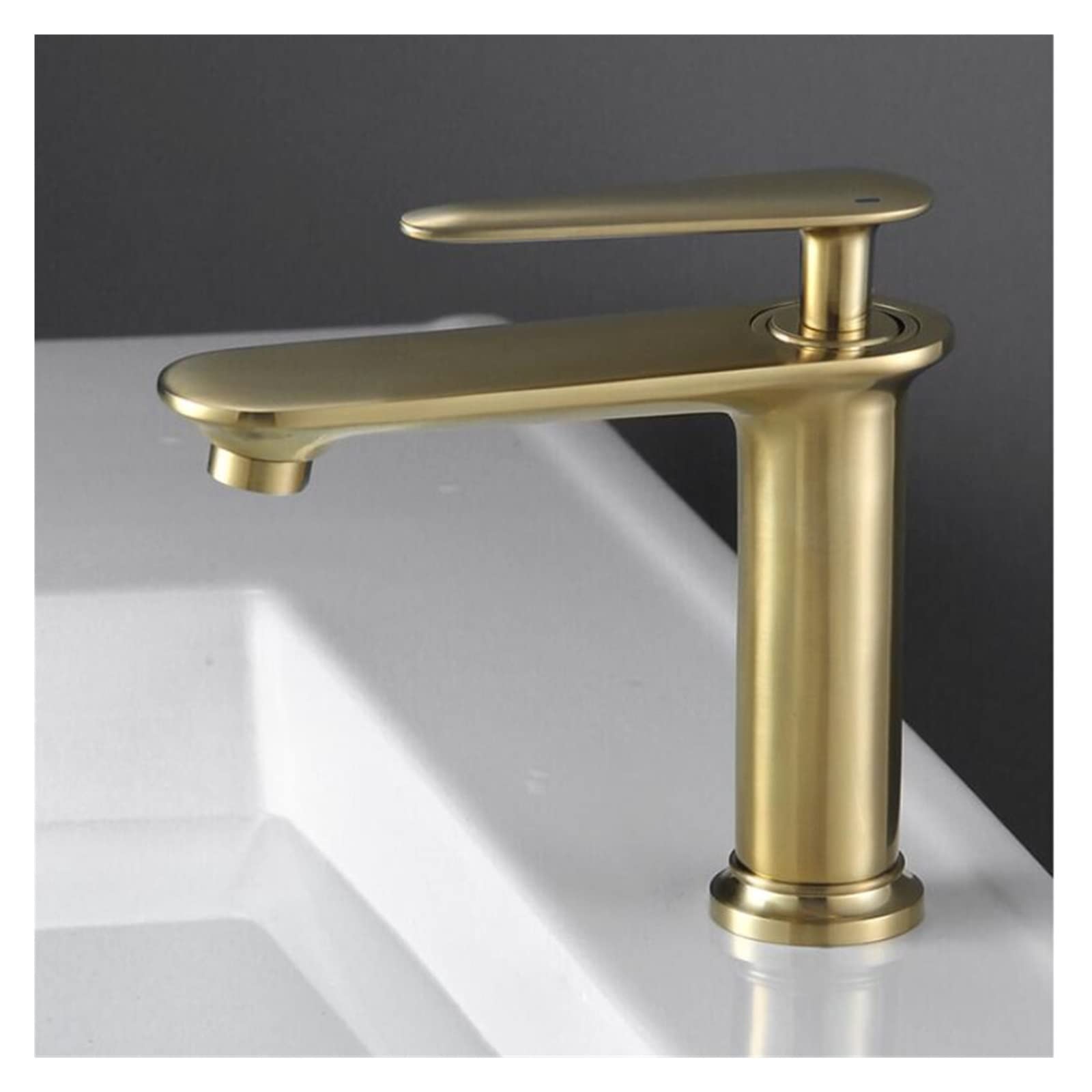 Robinet mitigeur noir et or en laiton massif au design unique pour vasque chic