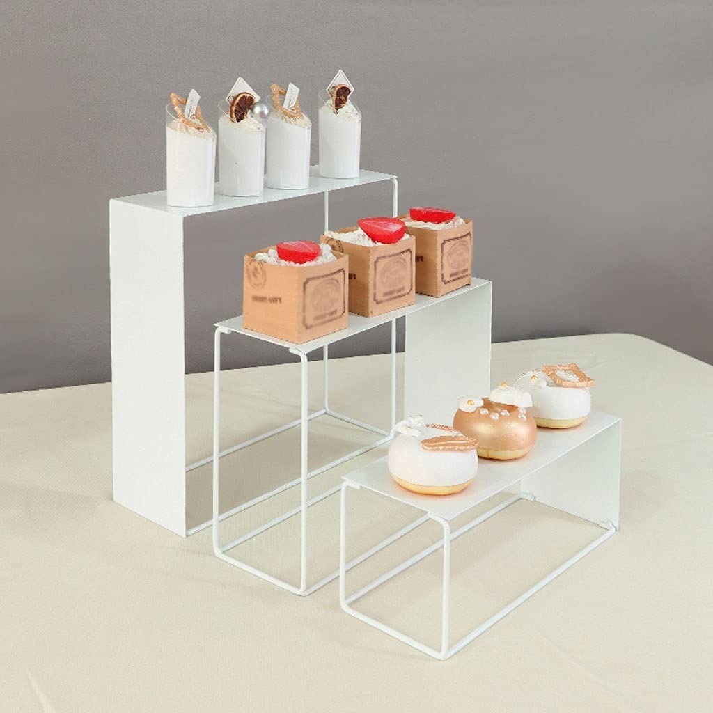 Soporte Para Pasteles Postre continental Decoración de la mesa Postre de la boda Pantalla Pantalla Mesa de la Magdalena Configuración de la decoración Estante de la escalera Soporte Para Magdalenas(A)
