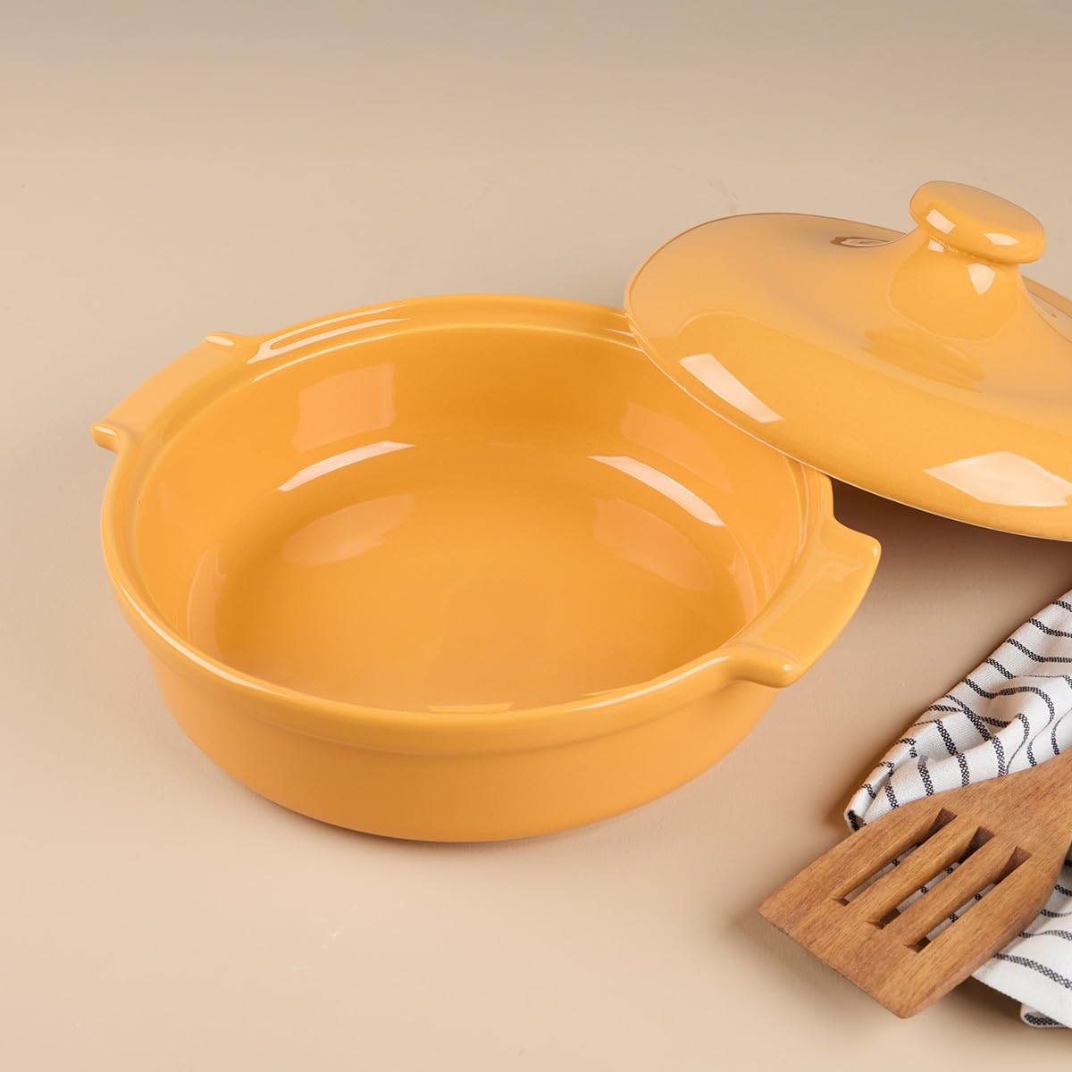 Aryıldız Elissa Kapaklı Karnıyarık Fırın Kabı Sarı 27 cm