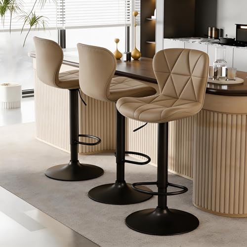 Modern Bar Stools Set of 3, 360°Swi...