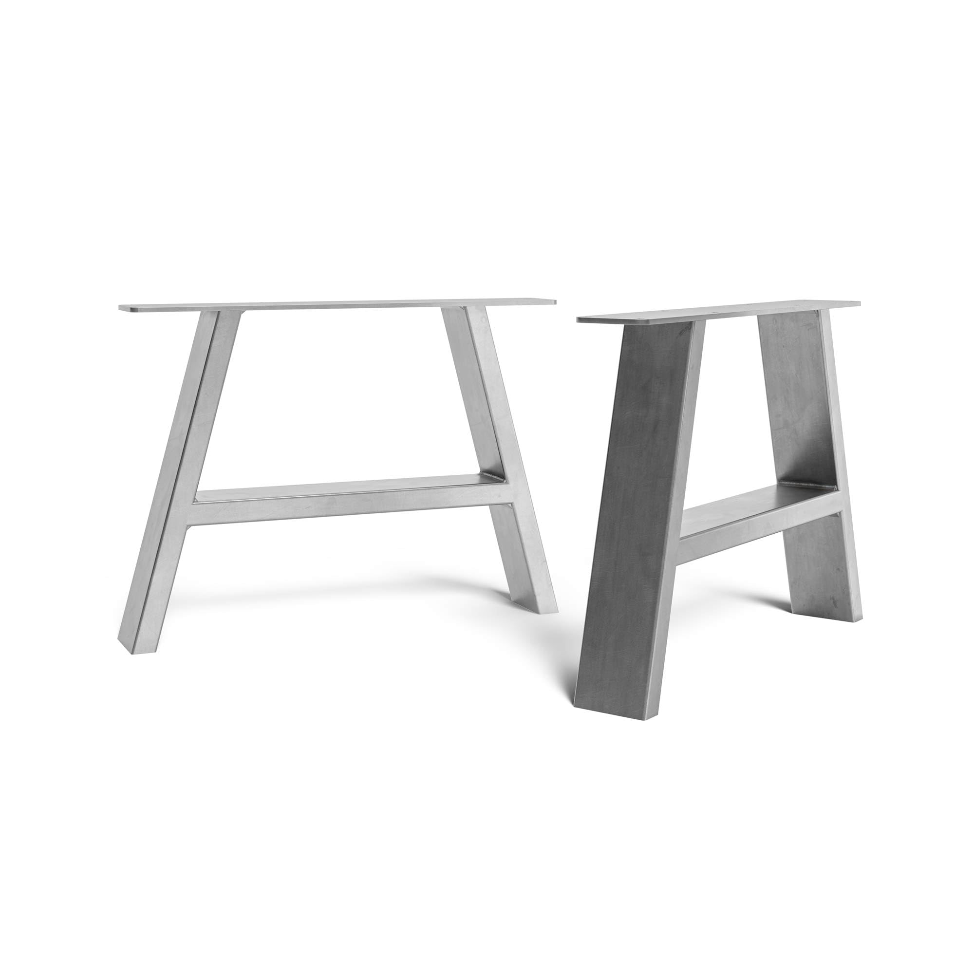 The Hairpin Leg Co. A-Frame Metal Coffee Table Legs, 35 x 48cm, Raw Steel
