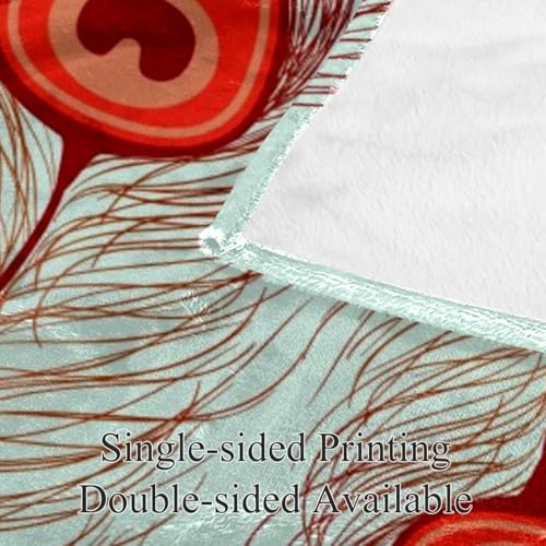 Couverture Polaire Plume Rétro microfibre chaude et douce de 150x200 cm