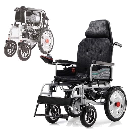 LESBJFDM Electric Wheelchairs High Backrest Electric Wheelchairs for Adults Foldable Lightweight Folding Electric Wheelchairs 200kg Capacity Adjustable Backrest for Adults and Seniors