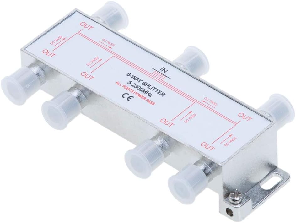 6 Way Bi-Directional 5-2300 MHz Coaxial Antenna Splitter for RG6 RG59 Coax Cable Satellite HDTV (6 Ports) : Electronics
