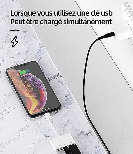 Lector de tarjetas SD Lightning OTG y adaptador USB 3.0 4 en 1 para iPhone y iPad 5