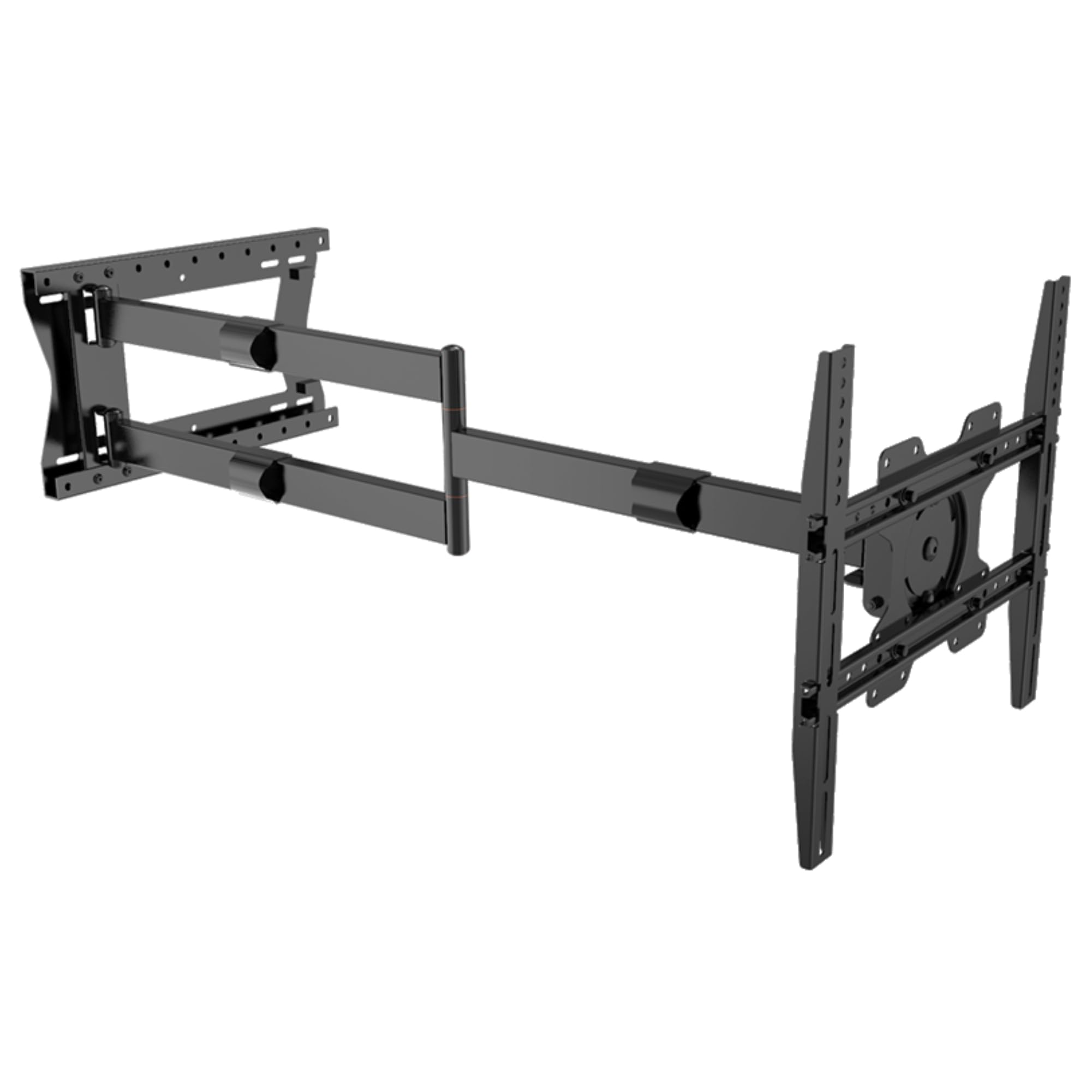 Nanook Support Mural TV 2120 à Bras Long pour téléviseurs 42-75 Pouces, Extension Extra Longue jusqu'à 120 cm, Support TV Robuste orientable - Noir - 40 kg