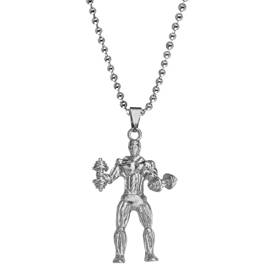 Sullery Fitness Gym Masculine Bodybuilder Gym Jewelry Silver Zinc,Metal Necklace Chain for Men and Women (B09H5KDZP4) Amazon Price History, Amazon Price Tracker