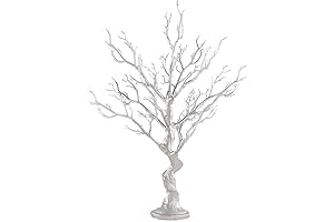 34 in Silver Metallic Manzanita Tree Acrylic Bead Chains Wedding Centerpieces