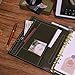 A5 Organizer Minerva Box Genuine Leather Journal Notebook,Stalogy Rings Planner Pocket Size Notebook with 25MM Binder Mini Agenda Diary (Olive Green)