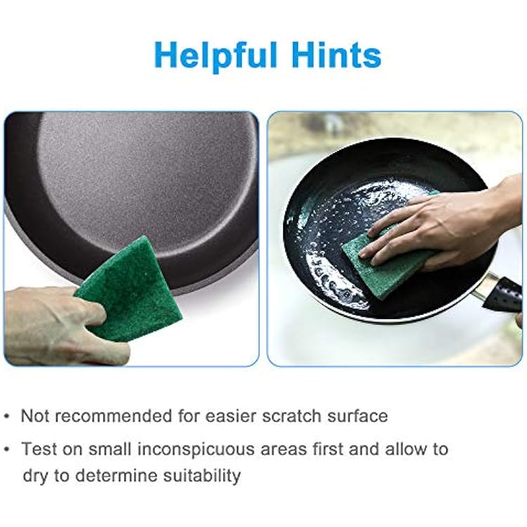 24PCS Scouring Pad - Premium Heavy Duty Scrub Pads, Reusable Household Green Dish Scrubber, Multipurpose Scour pad - for Kitchen Scrubber & Metal Grills, 3.9 x 5.9 x 0.36IN
