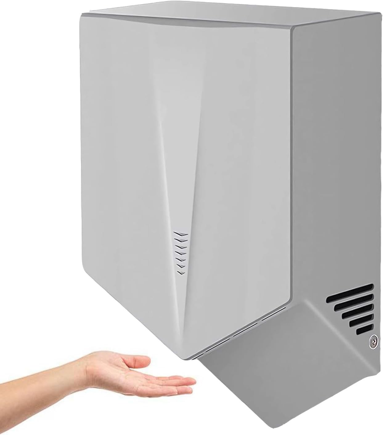 High-Speed Wall-Mounted Hand Dryer, 1500W Automatic Sensor, Dries in 6-10 Seconds, Ideal for Bathroom, Kitchen & Toilet, Grey Finish