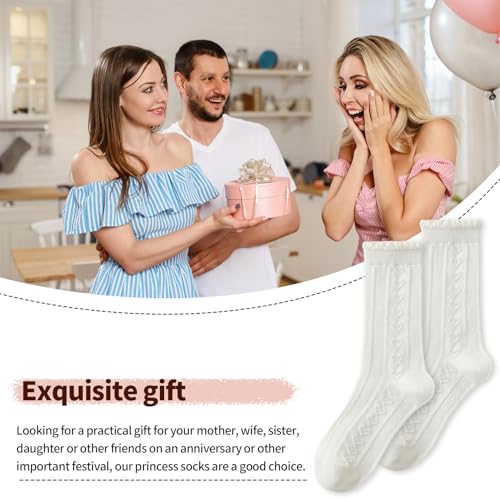 Rüschen Socken,Oktoberfest Socken mit Rüschen Damen Weiß Trachtensocken Kinder Spitze Kurz Trachten Strümpfe Rüschensocken Dirndl Weiße Söckchen Tracht Bayerische Spitzensocken für Wiesn Accessoires
