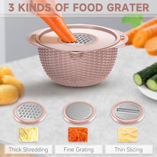 Juego de colador con cuenco para mezclar, colador de alimentos de cocina para pasta, arroz, frutas y verduras, ideal para preparación de ensaladas y artículos esenciales para el hogar