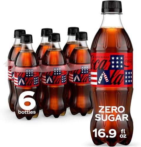 Coca-Cola Zero Sugar Soda Soft Drink Bottles, 16.9 fl oz, 6 Pack