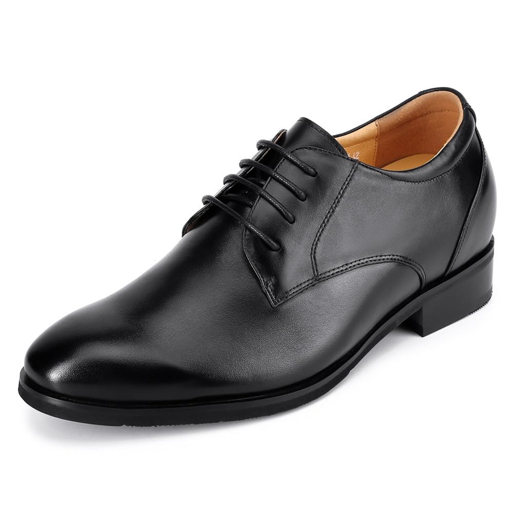 CHAMARIPA Elevator Shoes for Men Invisible Height Increasing 7.5CM/2.95 Inches- Leather Height Increasing Formal Dress Shoes for Working, Dating & Party