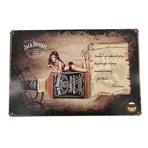 Jack Daniel\'s Beer Targhe in Latta Avvertimento di Arte retrò Dipinto di Ferro Vintage Decorazione murale di Metallo per Strada Store Cafe Bar Home
