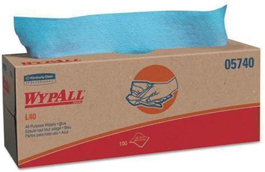 Kimberly-Clark Professional KIM05740 WYPALL L40 Wipers POP UP Box 16-2/5" x 9-4/5" 9/Carton, Blue