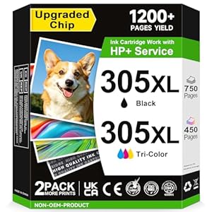 ECOINKO 305XL Inktcartridges BK/CMY - 750/450+ Pagina's, Vervanging voor Originele HP 305 Inktcartridges Zwart en Kleur, Printerinkt 305 XL voor HP Deskjet 2700 2800e 2810e 2820e 2710e 2720e 2700e