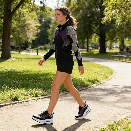 Image of RUIDENG Platform Sneakers for Women Air Cushion | Walking Shoes Women Comfortable All Day | Thick Rocker Bottom