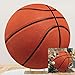 DORCEV 6.5x6.5ft Basketball Round Backdrop Cover Polyester Basketball Sports Theme Party Photo Background Newborn Kids Boys Adults Birthday Party Portrait Sports Competition Decor Photo Booth Props