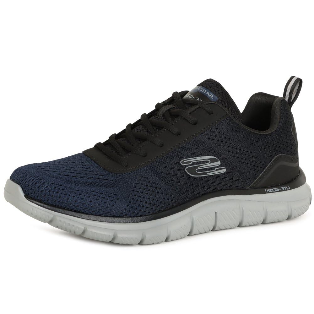 Skechers Men's Track Ripkent Trainers, Navy Mesh/Black Trim, 9 UK