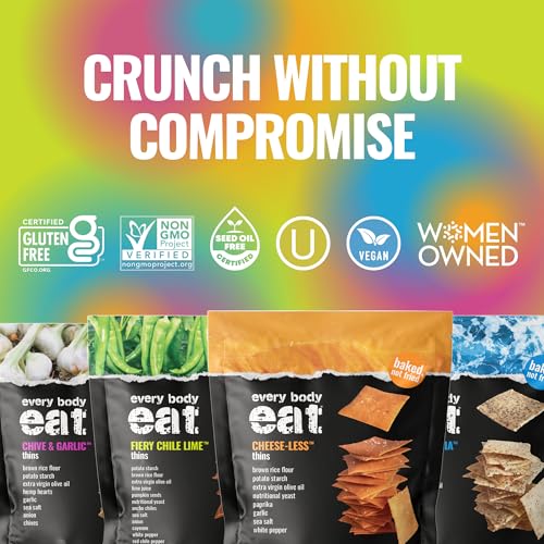 Image of Every Body Eat Gluten Free Crackers Variety Pack - Healthy Vegan Snacks, Dairy Free, Seed Oil Free Snack Crackers (Pack of 4), 4 oz Bags