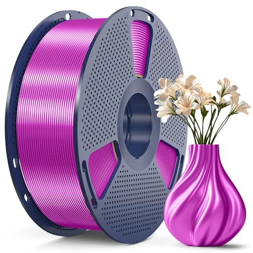 Image of SUNLU 3D Printer Silk Filament,Shiny Silk PLA Filament 1.75mm, Smooth Silky Surface, Great Easy to Print for 3D Printers, Dimensional Accuracy + /- 0.02mm, Silk Purple 1KG