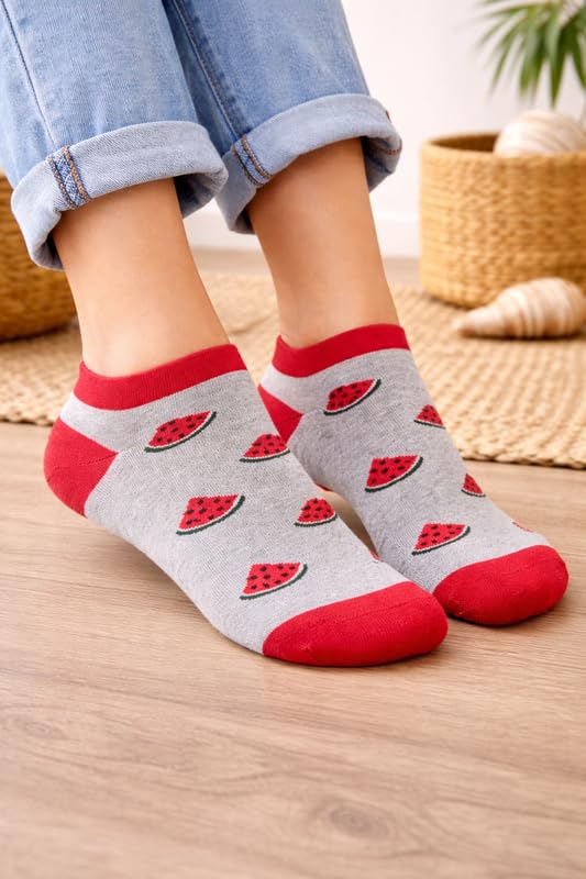 Image of Mint & Oak Low Cut Ankle Women Socks, Christmas Gift Quirky Socks For Friends, Cute Funky Socks, Christmas Secret Santa Gifts For Women