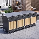 Design del coperchio idraulico: facile e comodo per la raccolta dei rifiuti: il coperchio superiore è tenuto da supporti idraulici e si apre con una comoda maniglia, rimane automaticamente in posizione aperta, in modo da poter riempire i bidoni della spazzatura senza tenere le mani