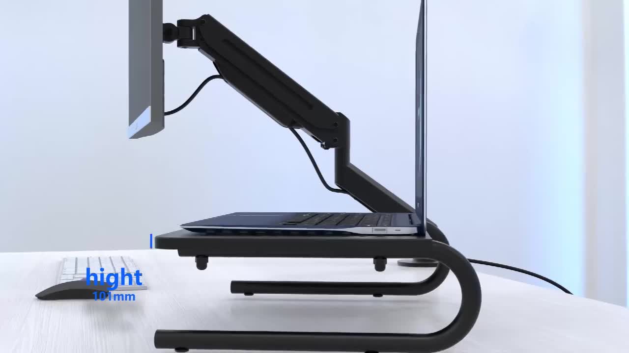 suptek Braccio per laptop da scrivania, braccio per monitor con vassoio
