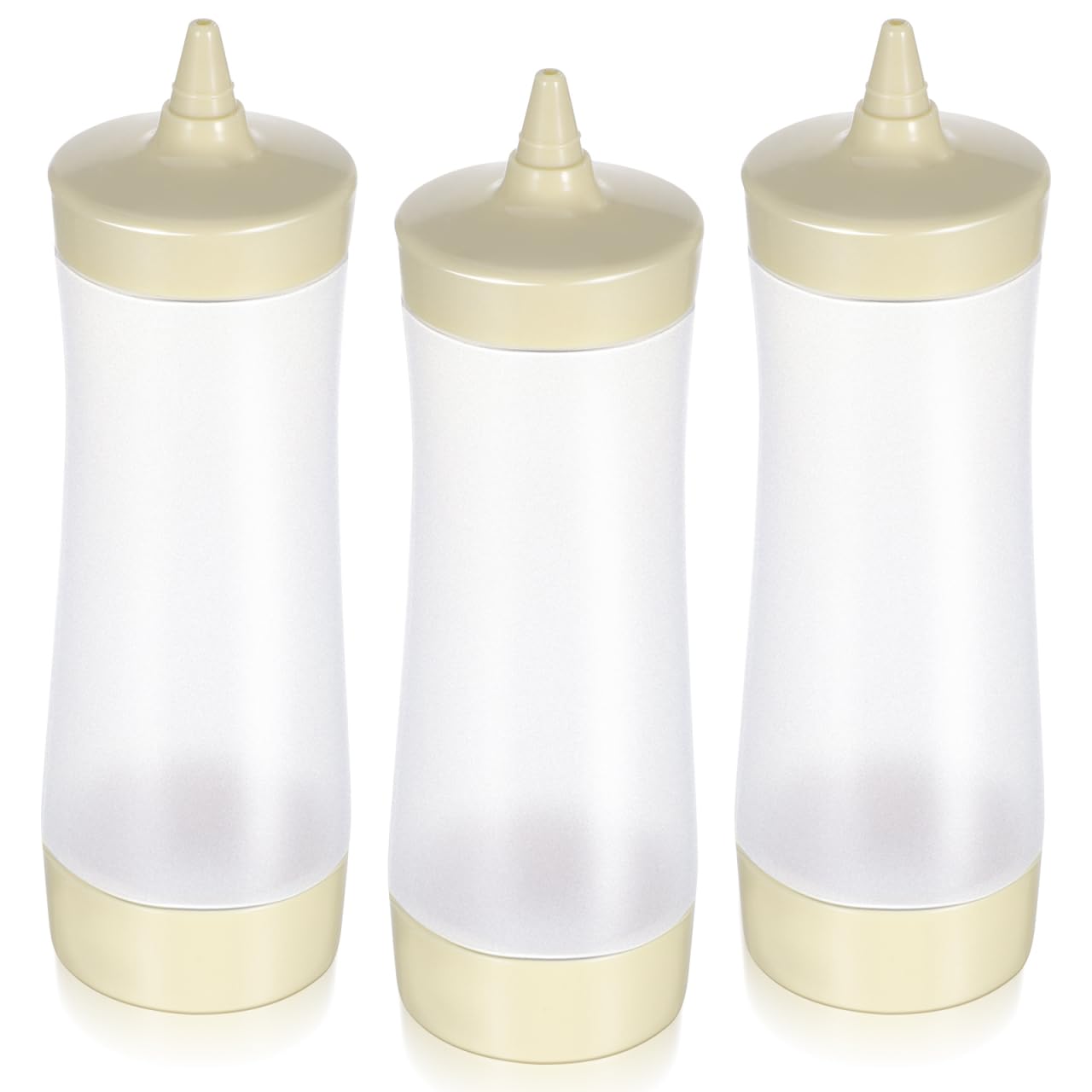 Lot de 3 condiments vinaigrettes flacon distributeur huile et sirop beige