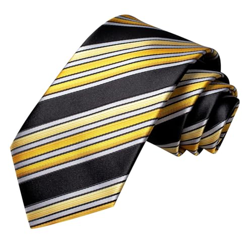 Image of Hi-Tie Men's Tie Lapel Pin Set Pocket Square Cufflinks Formal Woven Silk Tie Sets Wedding Party