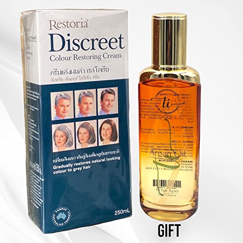 Restoria Discreet Colour Restoring Cream And Lotion, Hair Care 150Ml, Reduce Grey Hair - Suitable For Men And Women Color With 1Pcs Chinese Knot Gift #TOP1