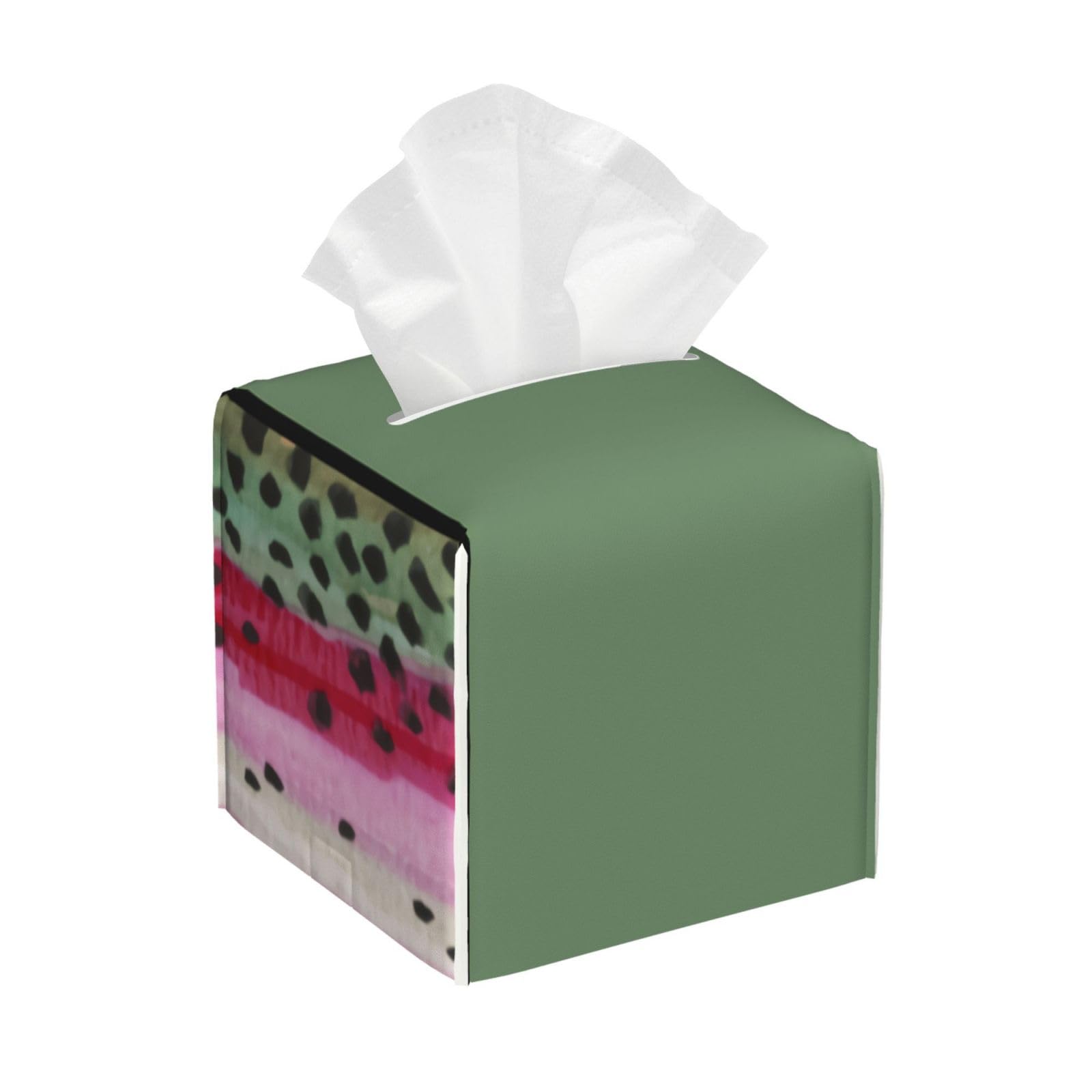 Xingfox As Pic Handsome Rainbow Trout Angler's Tissue Box Cover, Fashionable Decorative Storage Box, Suitable For Most Places