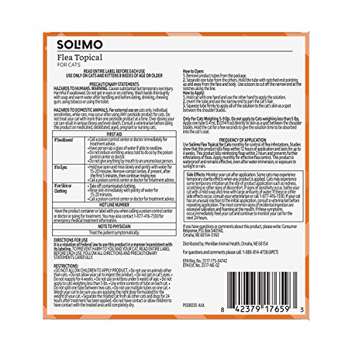 Solimo for Cats Small (5-9 pounds) Flea Topical, 4 Ct - Image 3