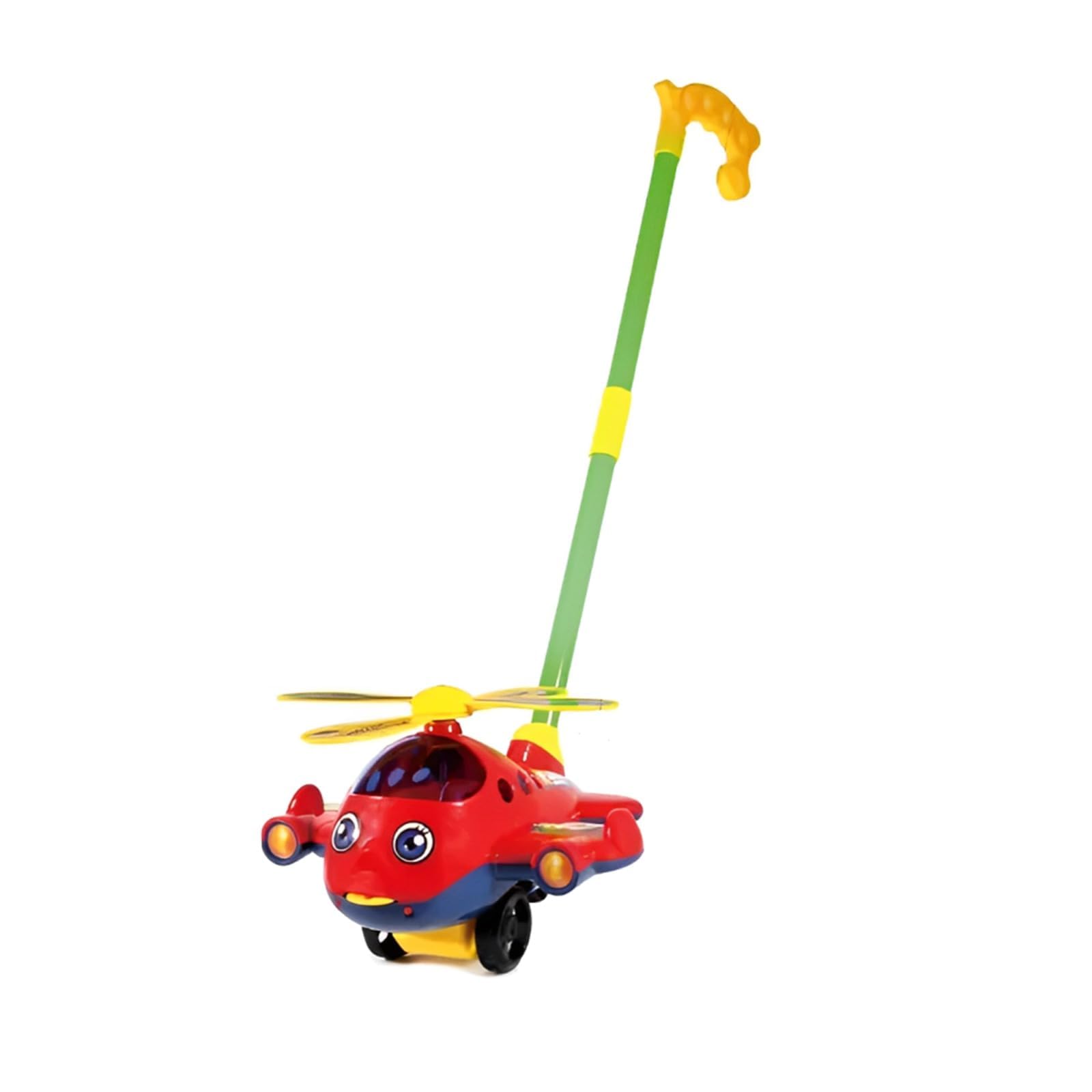 MSQUARE Push-Along Walking Toy For Kids, Adorable Helicopter Theme, Durable Construction, Vibrant Colour, Compact & Portable, Enhance Hand-Eye Coordination (RED) — image 1