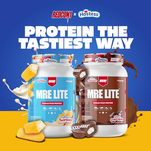 Image of REDCON1 MRE Lite Hostess Cupcakes Whole Food Protein Powder - Lactose & Whey Free Meal Replacement with Animal Protein Blends - Easy to Digest Supplement Made with MCT Oils (30 Servings)