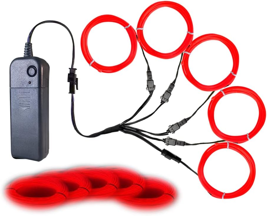8 pasks 5-in-1 Meter El Wire,Illuminated Decorative Wire, Suitable for Birthday Parties, Thanksgiving, and Other Occasions