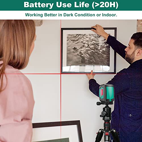 Laser Level, Hychika 50 Feet Cross Line Laser With Dual Modules, Self Leveling Laser Level, Switchable Self-Leveling Vertical And Horizontal Line Construction Picture Hanging, Battery Included #TOP6