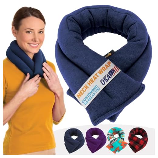 SunnyBay Microwave Heating Pad for Neck and Shoulders, Versatile Bean Bag Moist Heating Pad, Microwavable Neck Wrap and Cool Pack for Deep Pain Relief, Weighted Hot or Cold Therapy (Navy Blue)