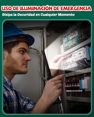 Miniatura 6 de Coquimbo Regalo Hombre Linterna Taller Led Recargable, Linterna Portátil De Trabajo Lámpara De Inspección Con Magnética Base Y Gancho Para Taller Cámping Emergencia 2 Piezas, Negro