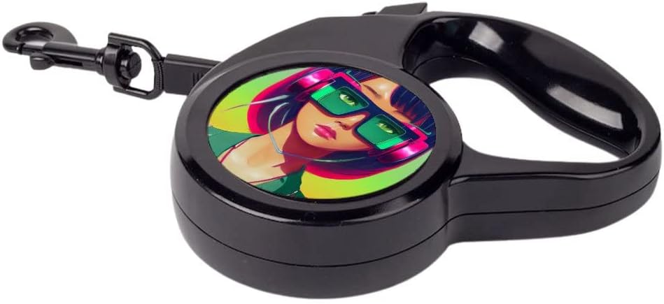Cool Anime Retractable Pet Leash - Synthwave Leash - Art Dog Leash - 197 inches