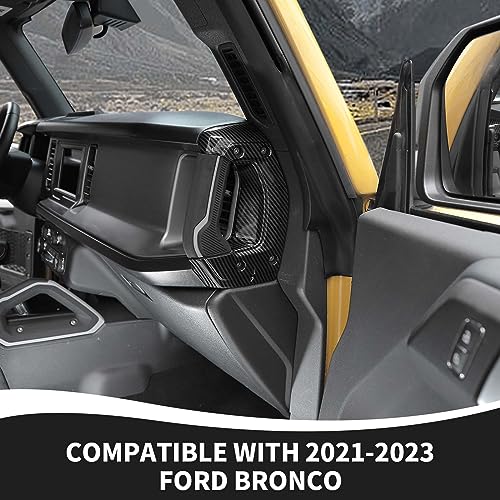 RAZPOY Center Console Side Grab Handle Cover Trim Compatible with 2021-2023 Ford Bronco Interior Accessories, Carbon Fiber by RAZPOY - Image 3