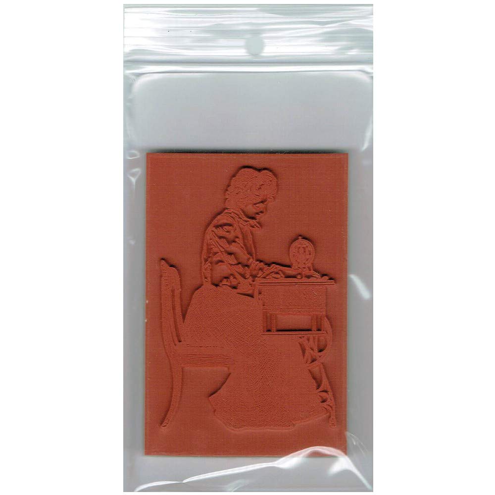 Deep Red Stamps Chandelier Silhouette Rubber Stamp – Deep Etch Red Rubber On Cling Foam, Made In USA
