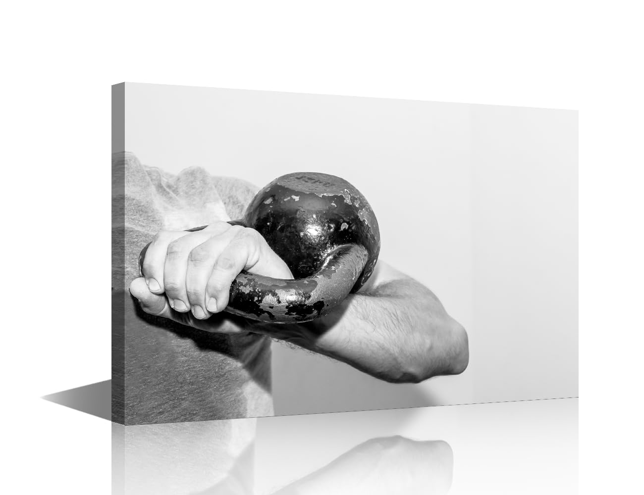 Canvas Wall Art for Bedroom Living Room Weight Training on Black Background Modern Home Decor Sport Fitness Painting Pictures Office Wall Decor Contemporary House Artwork Frame Ready to Hang 18x12 in โ image 1