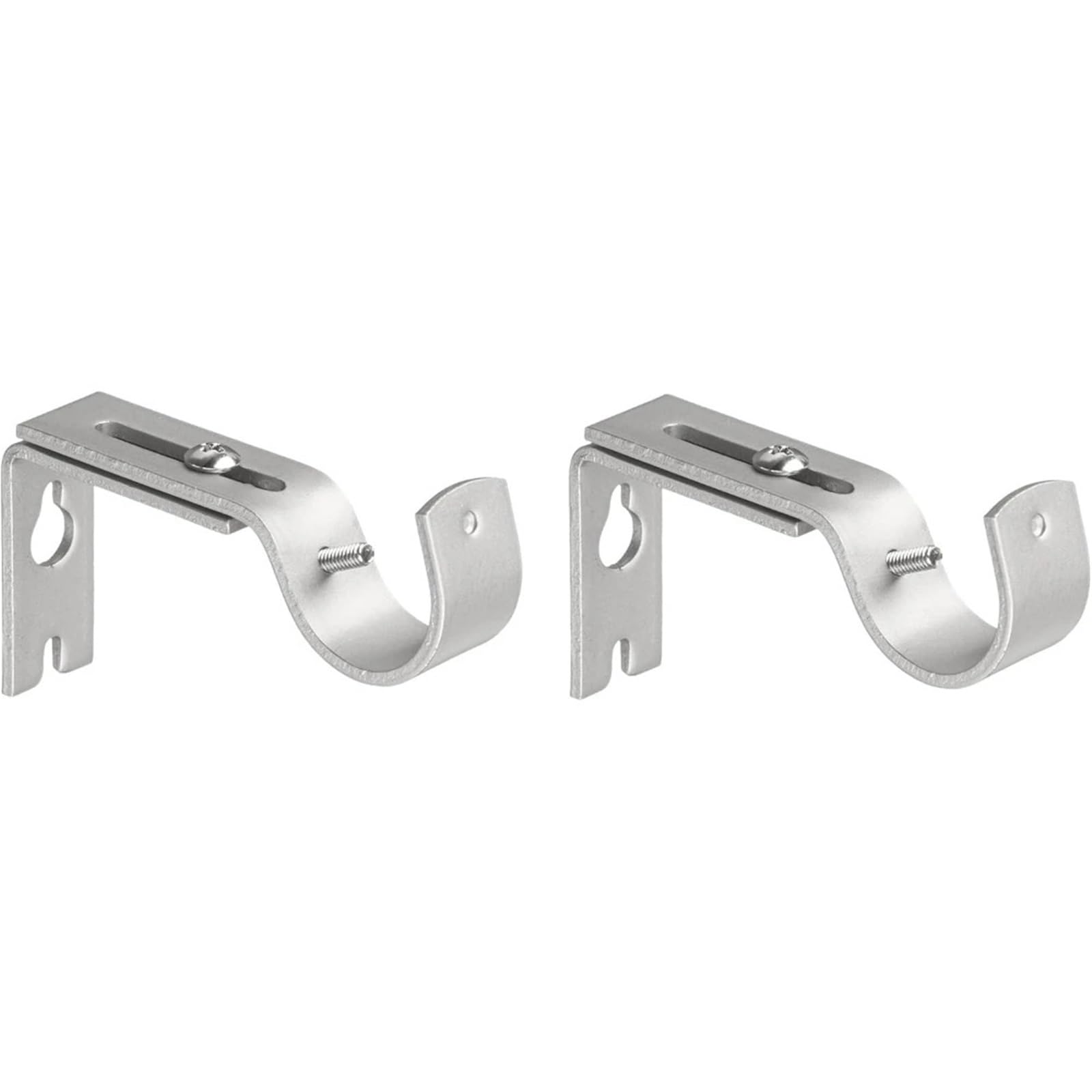 Gbrcen Curtain Rod Brackets 4pcs Heavy Duty Sturdy Adjustable Curtain Rod Wall Bracket Hooks for 1 Inch Rod