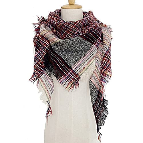 Châle kaki imprimé tartan pour vos sorties d'automne en ville