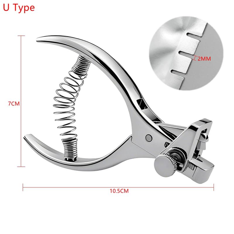Punching Pliers Tearing Tear of Packaging Bag U Type/V Type Slot 2MM Cut Width Hole Puncher Notching Plier for Card Tailor (U Type)