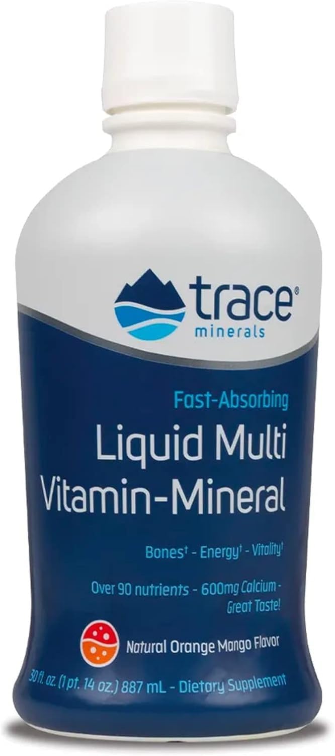 Trace Minerals Liquid Multi Vitamin-Mineral – Aid Body Mineral Health – Vitamin & Mineral Liquid Supplement – Supports Healthy Bones & Muscles – Natural Orange Mango, 30 fl oz (30 Servings)