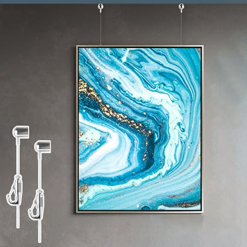 Sistema para colgar cuadros con 2 rieles creativos y cables de 0.5m 2